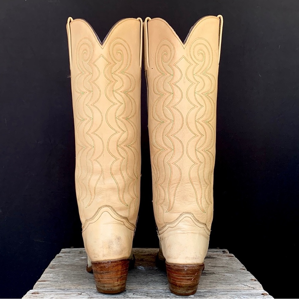 FRYE Vintage Rare Tall Knee High Stitching Cowgirl Cowboy Western Boots Size 9 - Picture 8 of 13